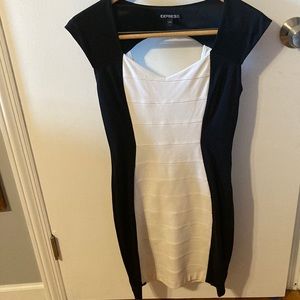 Black and white express dress